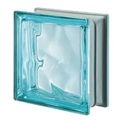 Vetro Mattone Ondulato 19 x 19 Acquamarina Made in Italy - 4