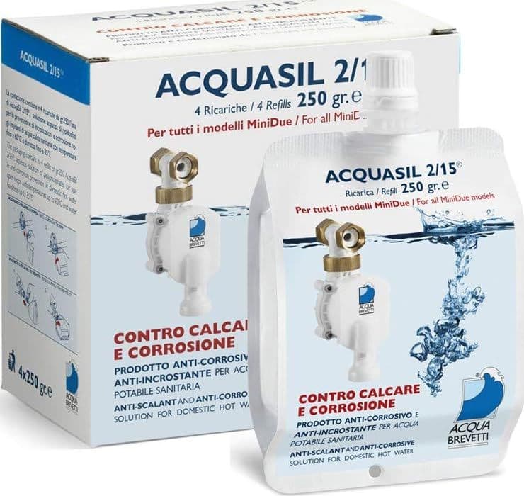 Acquasil 2 15 Ricarica 4X250G Anticalcare Pompe Minidue PC100 Acquabrevetti - 4