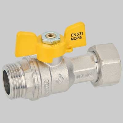 Valvola Sfera Gas M F Dado Girevole Farfalla Alluminio ½ x ¾ Bugatti - 2