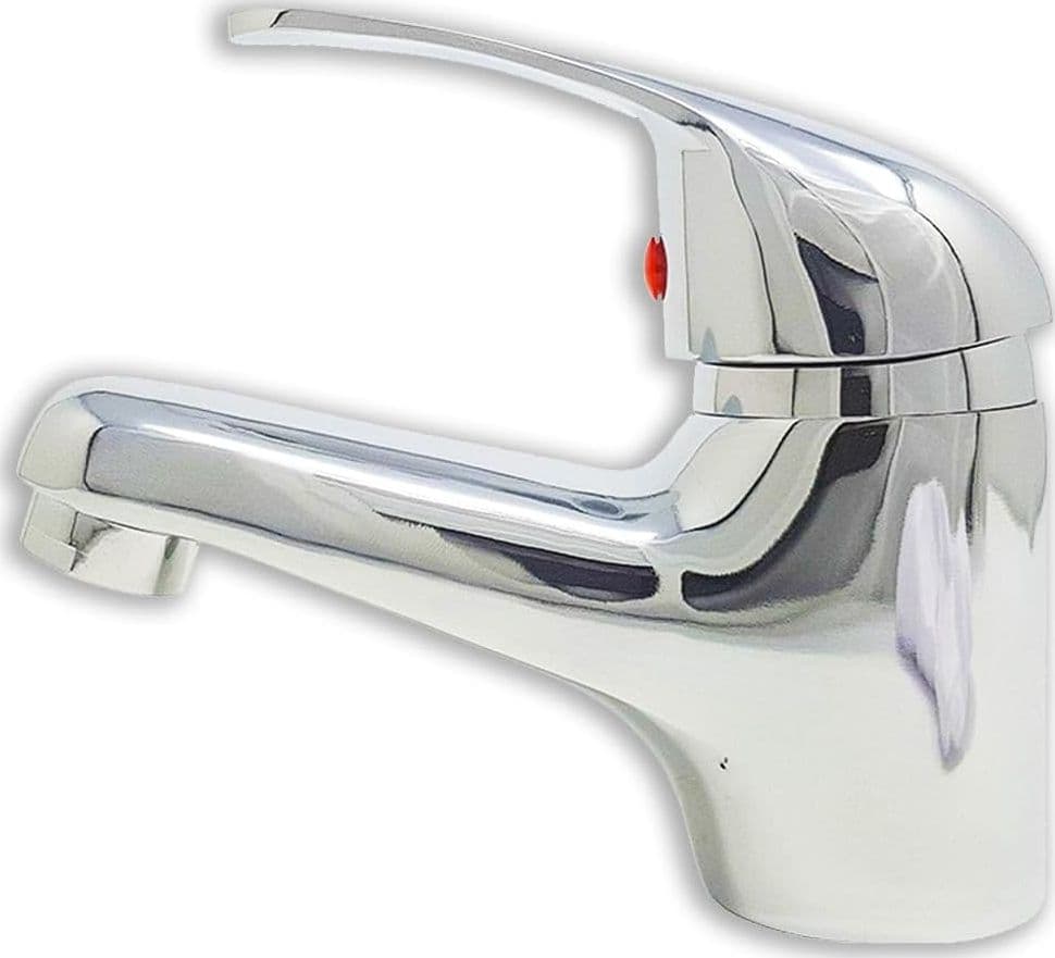 Monocomando Lavabo Miscelatore Cromo per Lavabo Rubinetto Cromato Design - 6