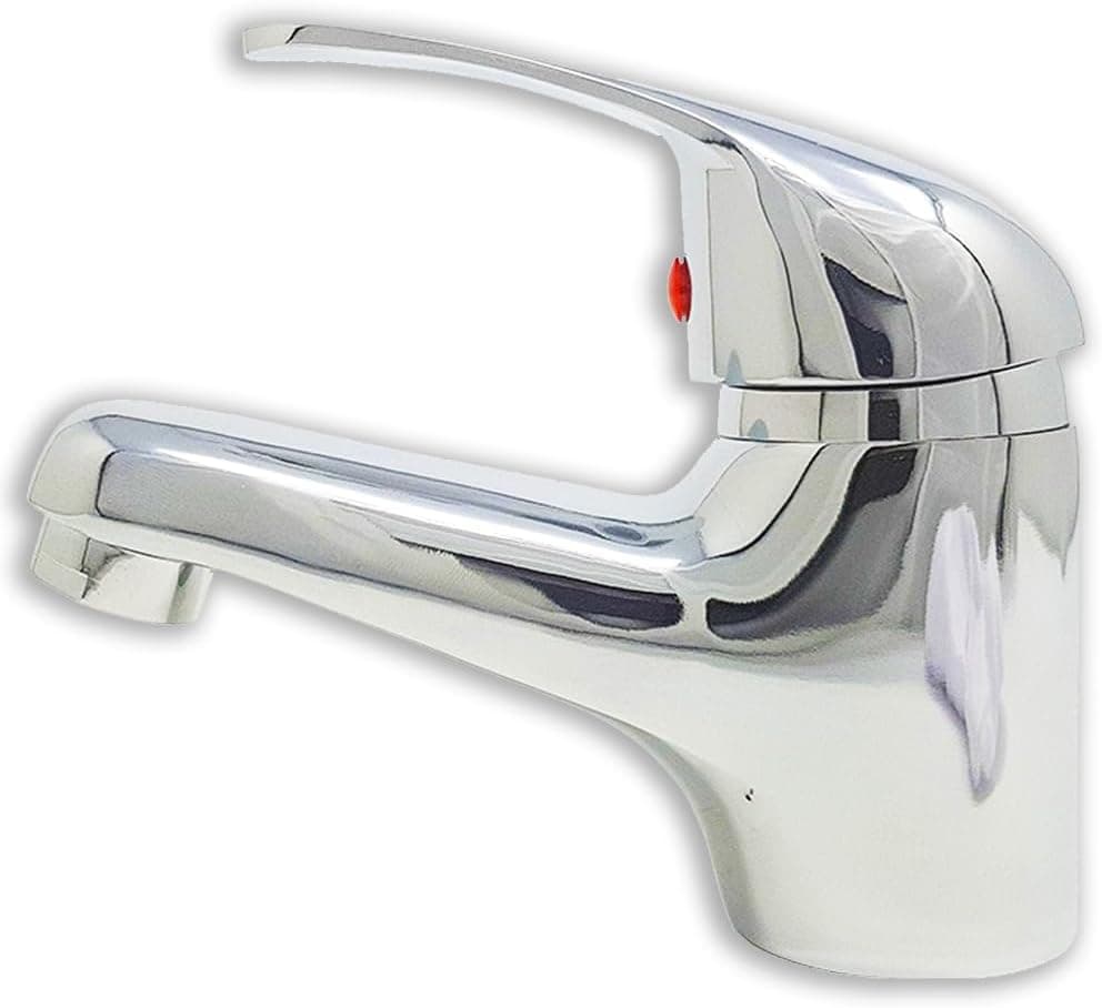 Monocomando Lavabo Miscelatore Cromo per Lavabo Rubinetto Cromato Design - 6