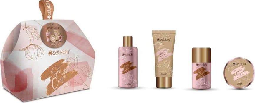 SET DONNA DA 4PZ CON GEL DOCCIA DEODORANTE LOZIONE CORPO IDEA REGALO ELEGANTE COFANETTO - 2