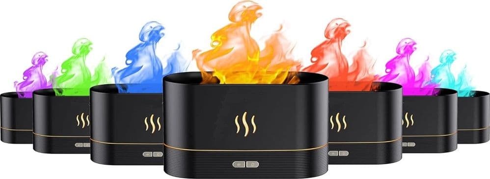 DIFFUSORE UMIDIFICATORE A NEBBIA LUCE EFFETTO FIAMMA SUPER SILENZIOSO PER CAMERA UFFICIO - 10