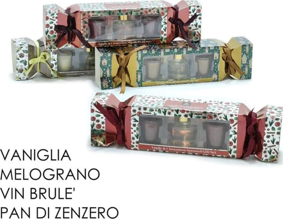 SET FRAGRANZA AMBIENTE DIFFUSORE CON 6 BASTONCINI 2 CANDELE PROFUMATE CASA CENTROTAVOLA - 5