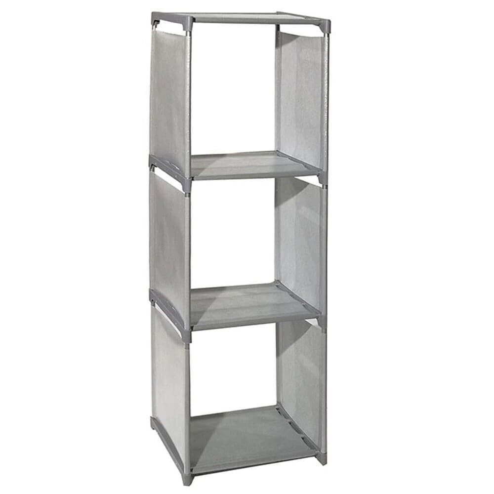 SCAFFALE MULTIUSO A 3 SCOMPARTI RIPIANI ARMADIO COMPONIBILE PER BUCATO MOBILE CASA BAGNO - 6