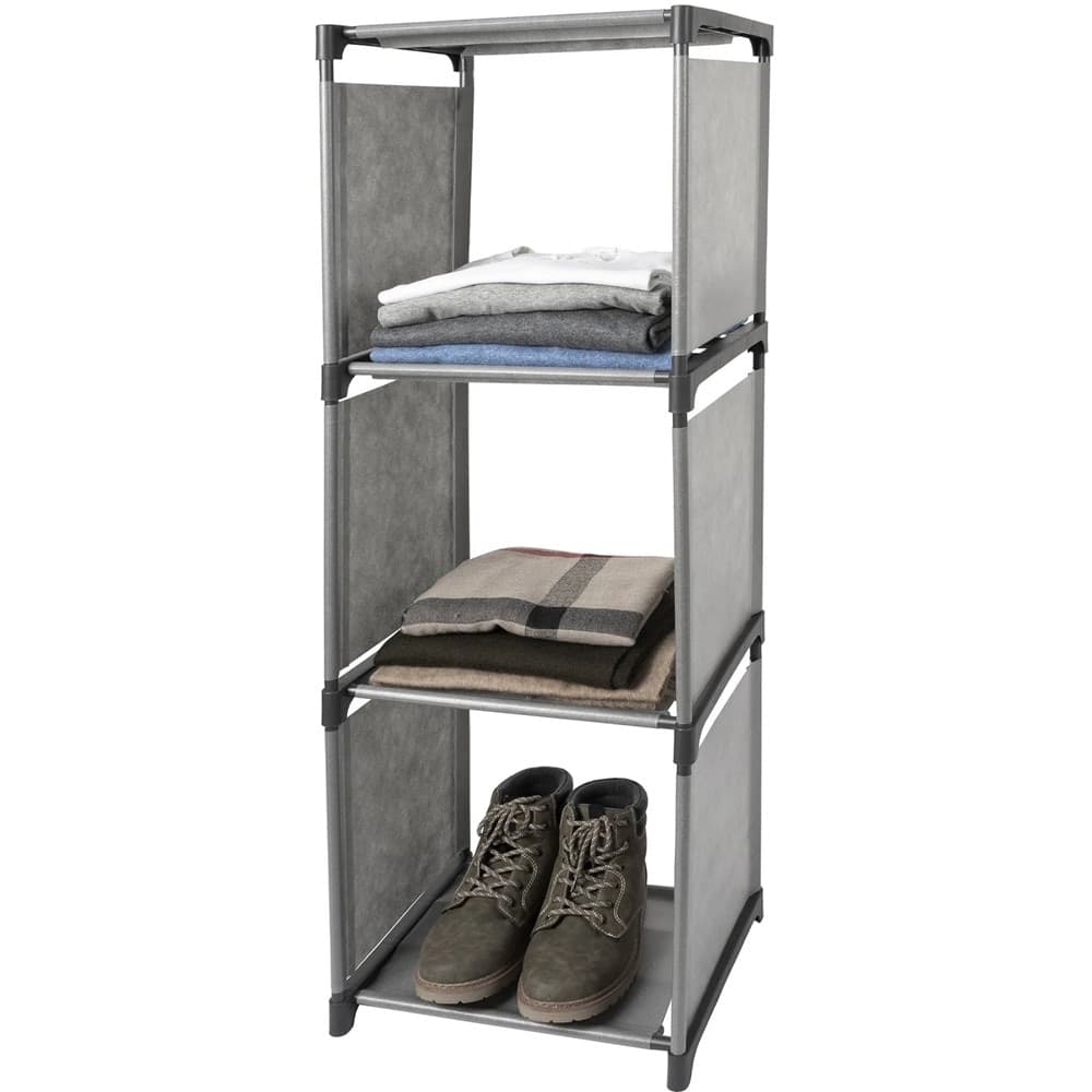 SCAFFALE MULTIUSO A 3 SCOMPARTI RIPIANI ARMADIO COMPONIBILE PER BUCATO MOBILE CASA BAGNO - 7