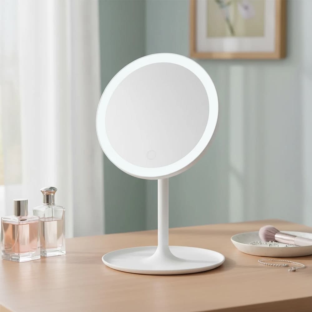 SPECCHIO LUMINOSO 26 LED CONTROLLO TOUCH DIMMERABILE REGOLABILE LUCE BIANCO FREDDO - 3