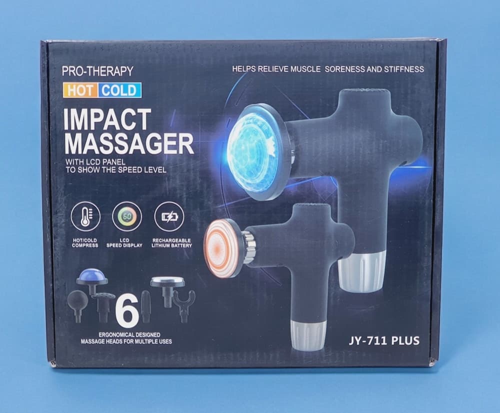 PISTOLA MASSAGGIATORE A PERCUSSIONE PORTATILE SENZA FILI MASSAGGIO A IMPATTO CALDO/FREDDO - 6
