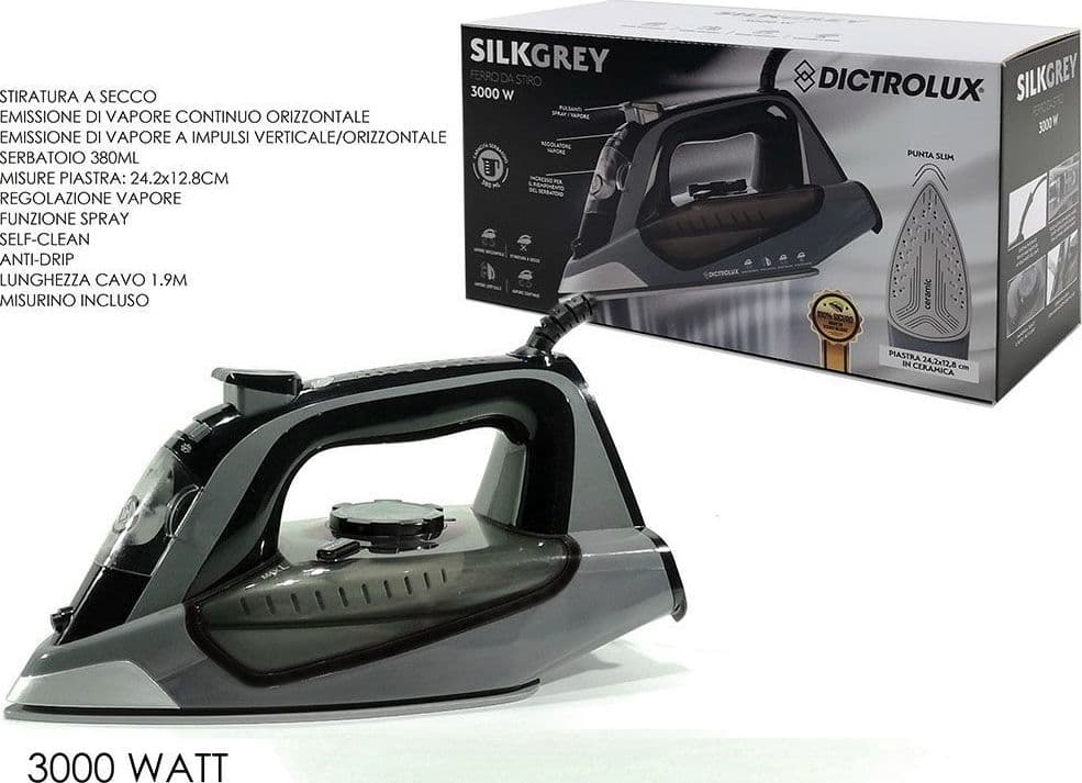 FERRO DA STIRO A VAPORE 3000W FUNZIONE SPRAY SELF-CLEAN ANTI-DRIP STIRATURA A SECCO - 2