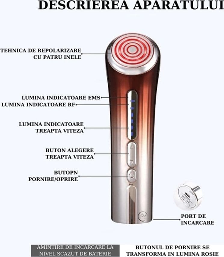 DISPOSITIVO ANTIRUGHE LIFTING FACCIALE RIVITALIZZA RASSODA SCHIARISCE VISO USB PORTATILE - 11