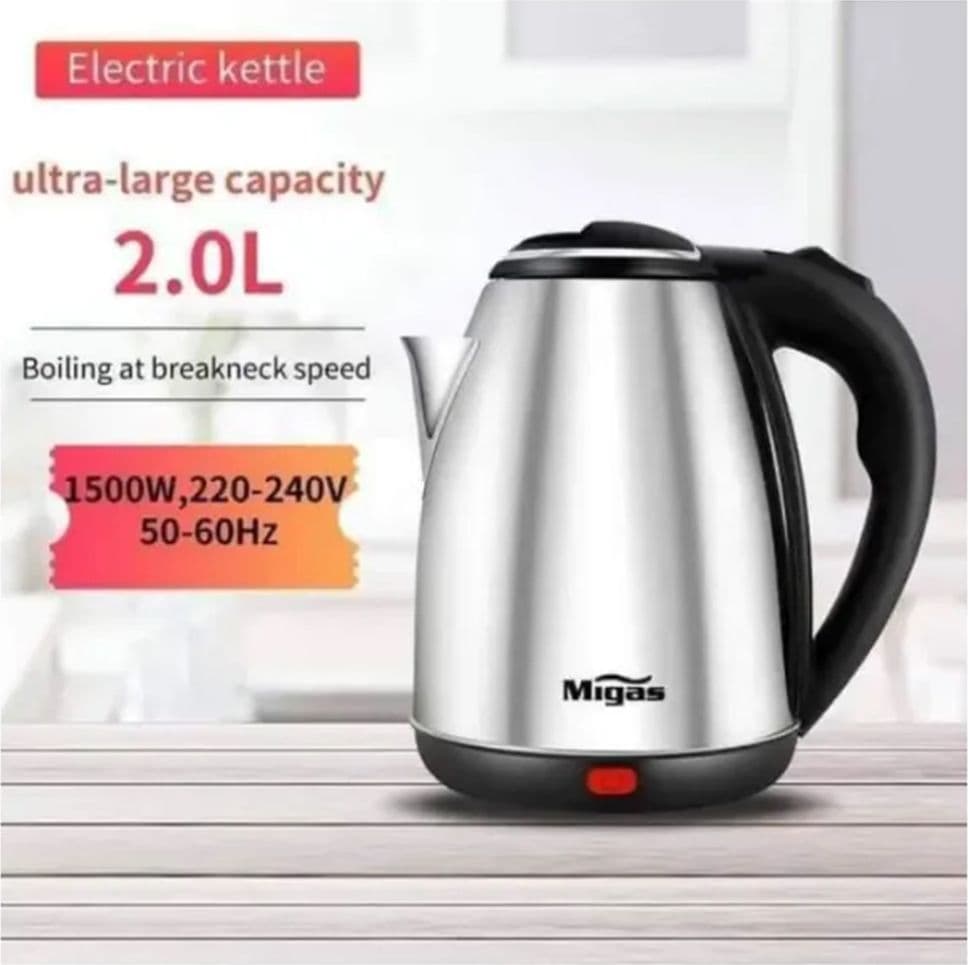BOLLITORE ELETTRICO 2LT IN ACCIAIO 1500W PER ACQUA CALDA RESISTENTE SPEGNIMENTO AUTOMATICO - 7