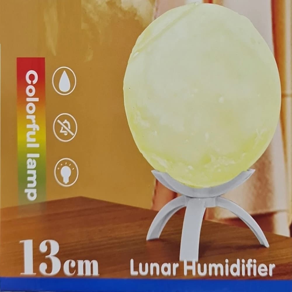 UMIDIFICATORE LAMPADA A FORMA DI LUNA LUCE RGB LED AROMATERAPIA DIFFUSORE AROMI FUMO 13CM - 3