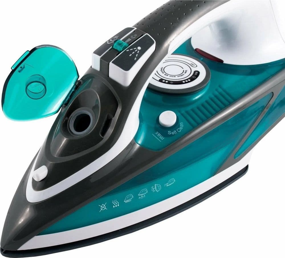 FERRO DA STIRO A VAPORE CON PIASTRA IN CERAMICA 2200W SERBATOIO 450ML MANICO ANTISCIVOLO - 5
