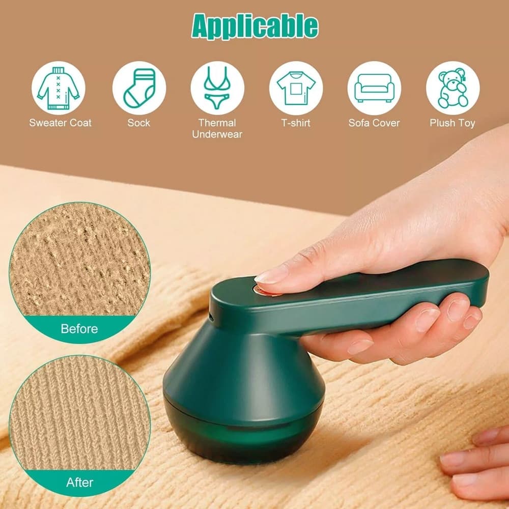 LEVAPELUCCHI ELETTRICO PORTATILE RICARICABILE USB PER VESTITI DIVANO COPERTA CALZE 15CM - 4