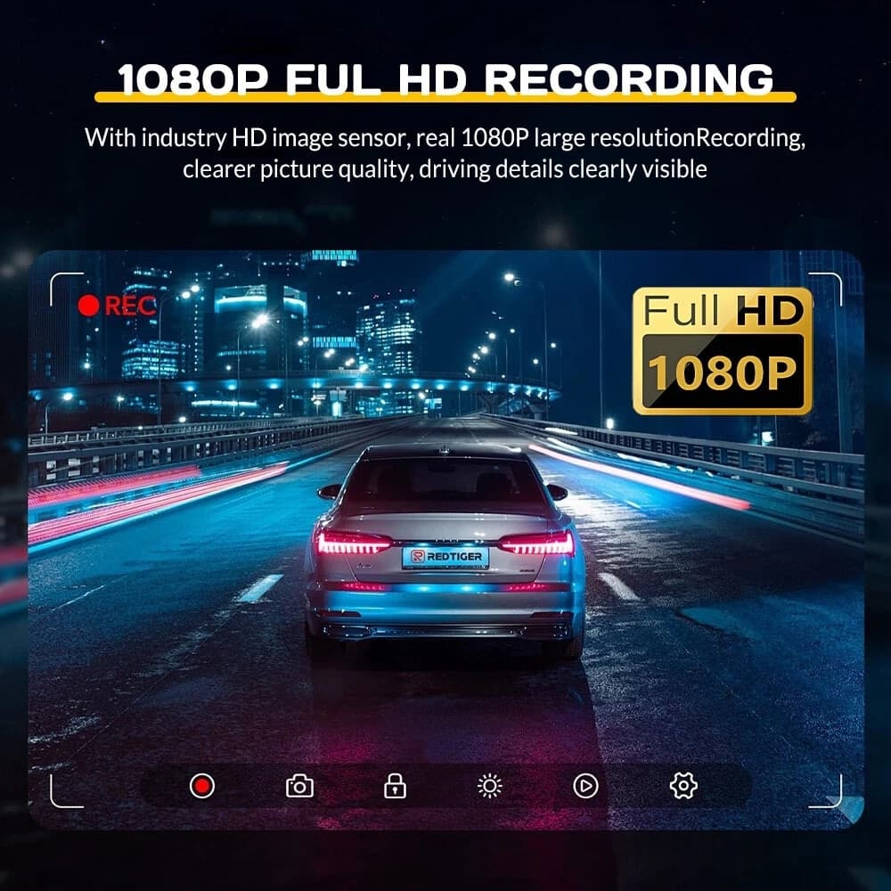 DASH CAM WIFI HD 1080P CAR DVR VIDEOREGISTRATORE G-SENSOR TELECAMERA ANTERIORE INTERNA - 13
