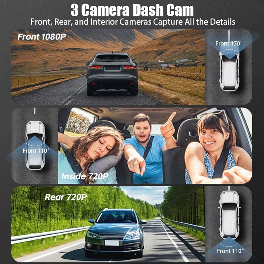 DASH CAM WIFI HD 1080P CAR DVR VIDEOREGISTRATORE G-SENSOR TELECAMERA ANTERIORE INTERNA - 7