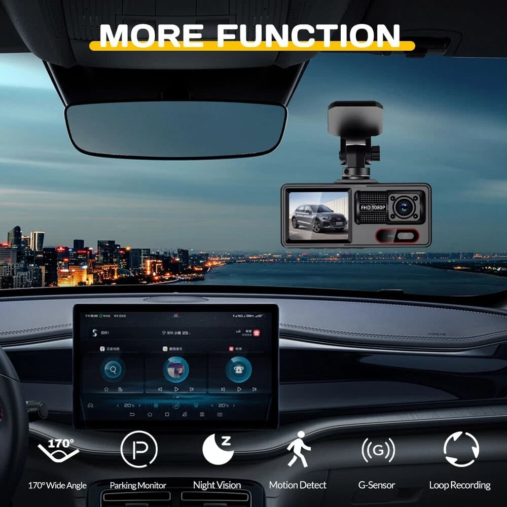 DASH CAM WIFI HD 1080P CAR DVR VIDEOREGISTRATORE G-SENSOR TELECAMERA ANTERIORE INTERNA - 10