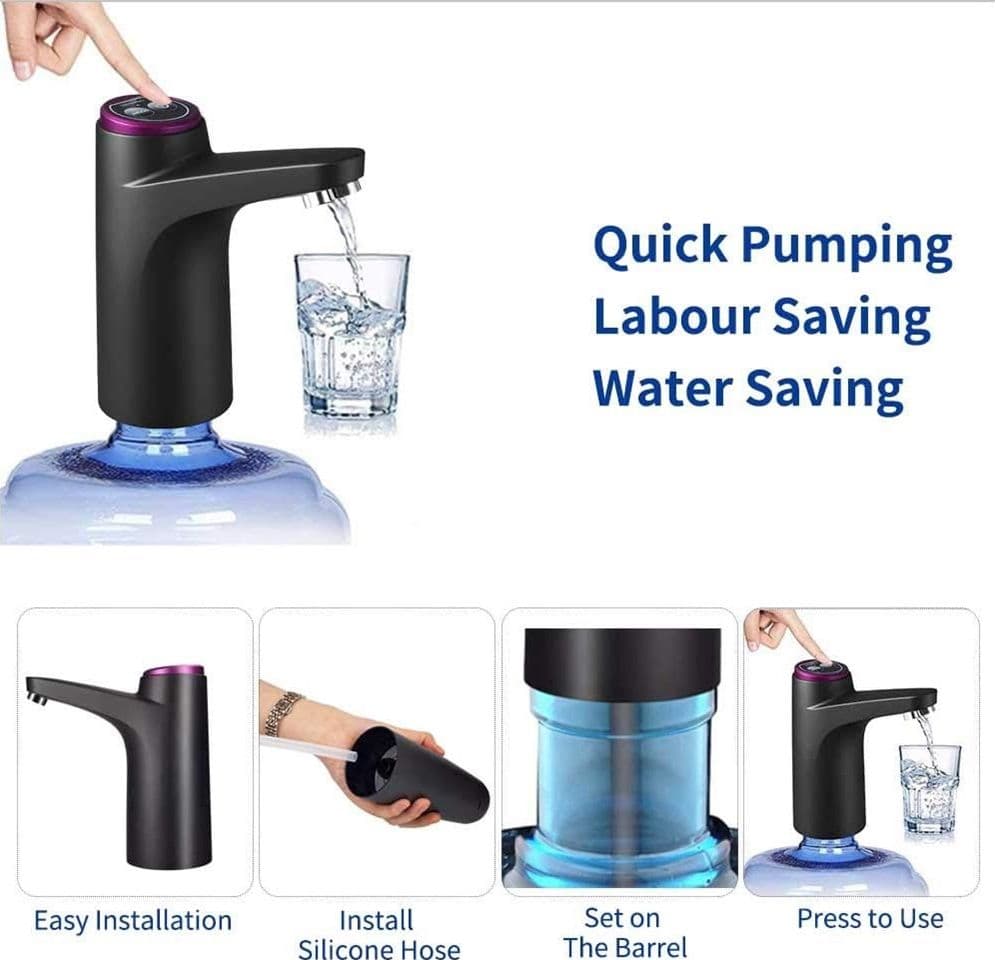DISPENSER EROGATORE D'ACQUA RICARICA USB AUTOMATICA POMPA PORTATILE ELETTRICA UNIVERSALE - 6