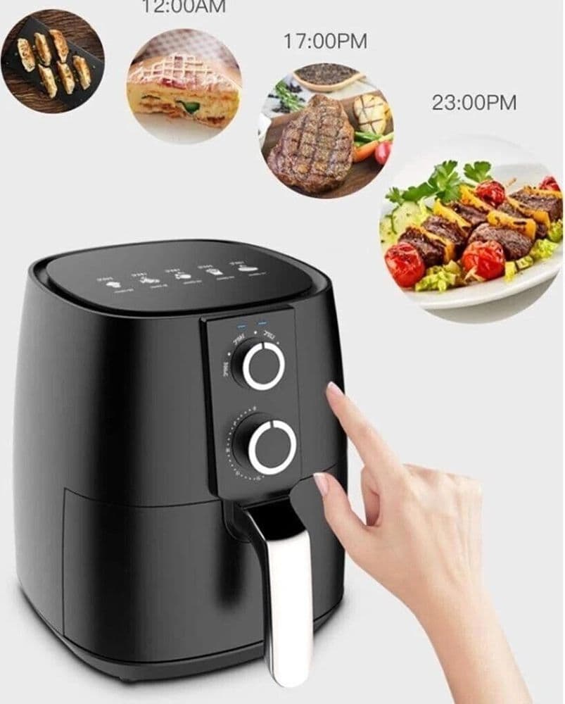 FRIGGITRICE AD ARIA 3,8LT 1450W MANOPOLA TIMER TERMOSTATO REGOLABILE PIEDINI ANTI-SCIVOLO - 5
