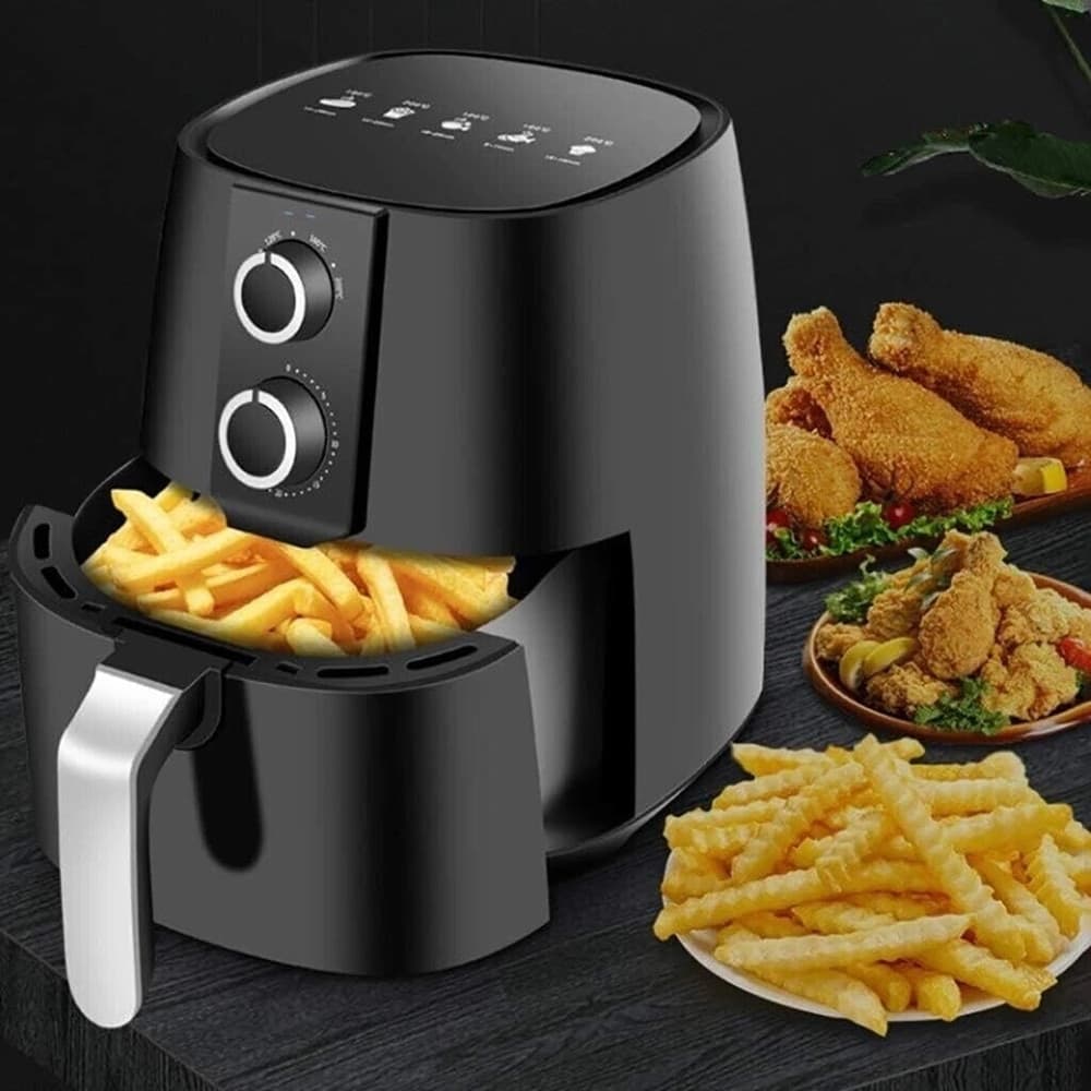 FRIGGITRICE AD ARIA 3,8LT 1450W MANOPOLA TIMER TERMOSTATO REGOLABILE PIEDINI ANTI-SCIVOLO - 6
