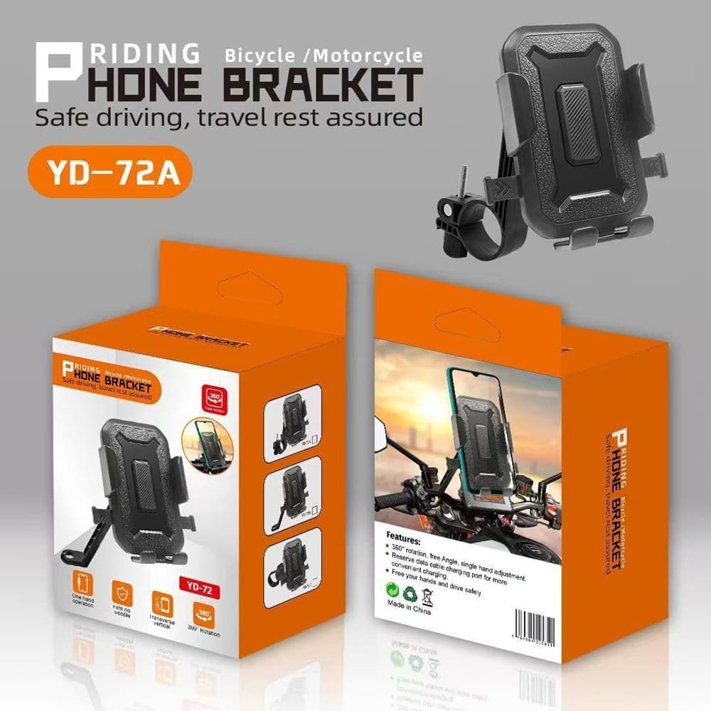 PORTACELLULARE SUPPORTO PER TELEFONO DA MOTO BICICLETTE REGOLABILE ROTAZIONE DI 360° - 3