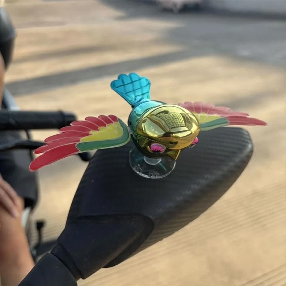 DECORAZIONE SIMULAZIONE UCCELLO VOLANTE AUTO MOTO BICI CON ALI ROTANTI ADESIVA RESISTENTE - 2