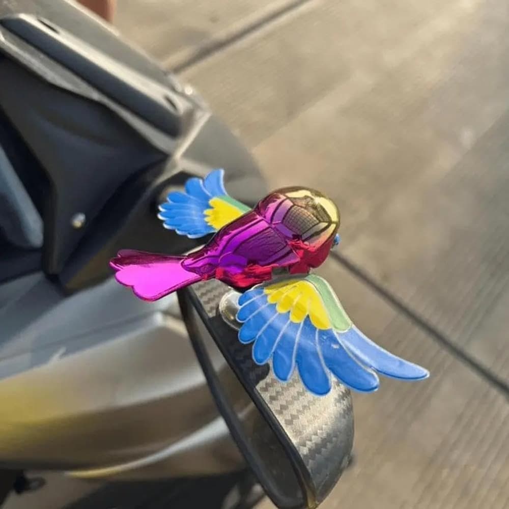 DECORAZIONE SIMULAZIONE UCCELLO VOLANTE AUTO MOTO BICI CON ALI ROTANTI ADESIVA RESISTENTE - 3