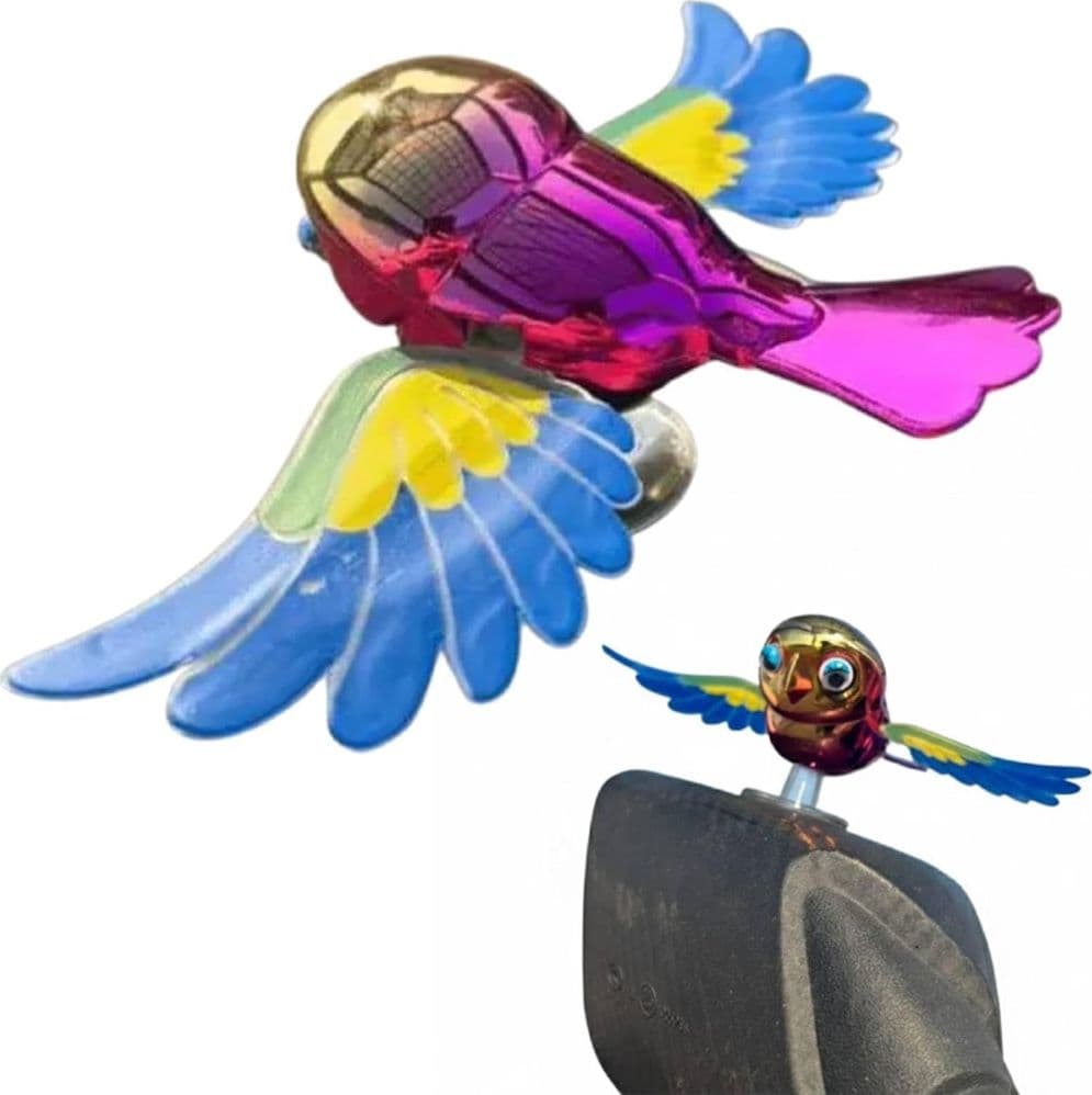 DECORAZIONE SIMULAZIONE UCCELLO VOLANTE AUTO MOTO BICI CON ALI ROTANTI ADESIVA RESISTENTE - 4