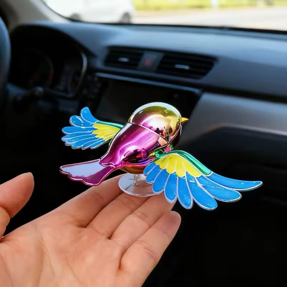 DECORAZIONE SIMULAZIONE UCCELLO VOLANTE AUTO MOTO BICI CON ALI ROTANTI ADESIVA RESISTENTE - 8