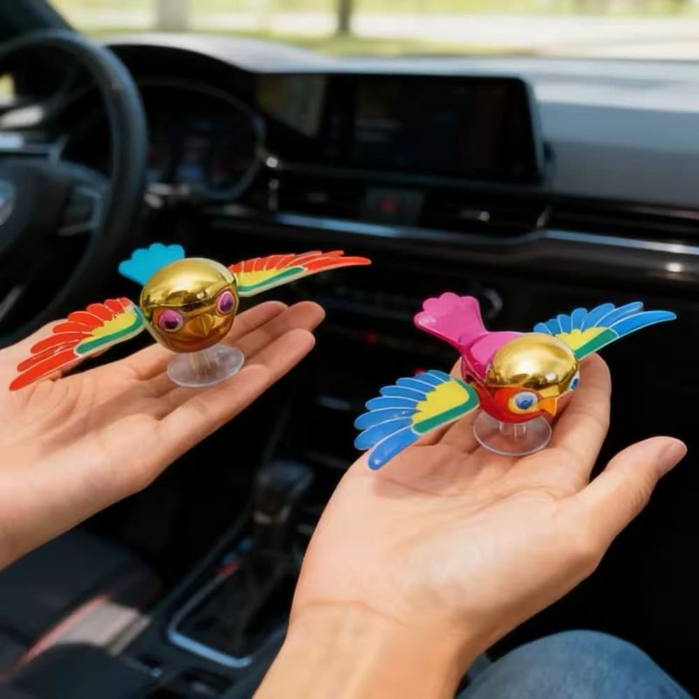 DECORAZIONE SIMULAZIONE UCCELLO VOLANTE AUTO MOTO BICI CON ALI ROTANTI ADESIVA RESISTENTE - 10