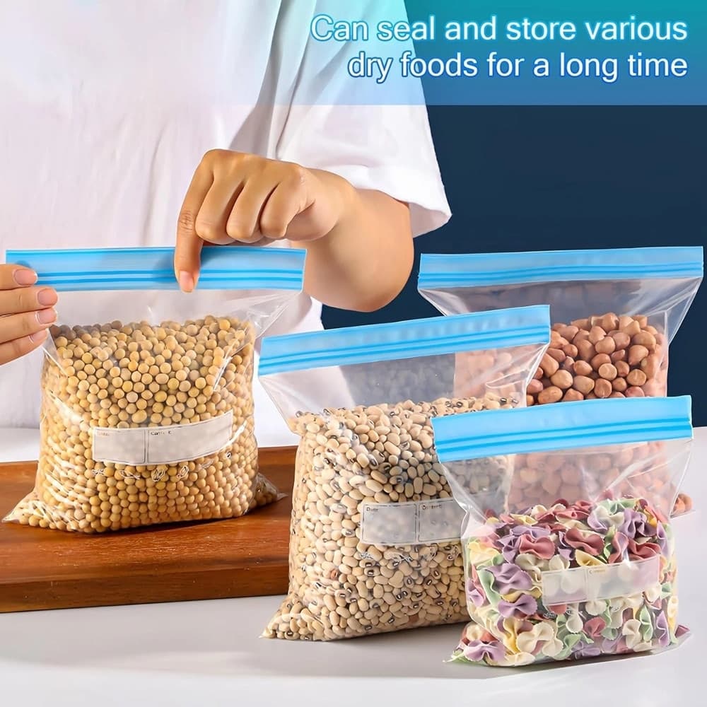 70 PZ SACCHETTI PER ALIMENTI CONGELATORE RIUTILIZZABILI CON CHIUSURA ERMETICA 3 MISURE - 5