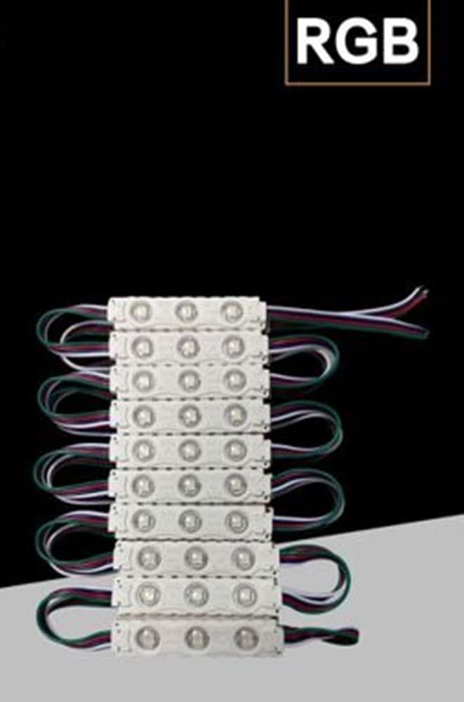 MODULO LED PER INSEGNE 3 LED RGB SMD 5050 DC 12V 5050-7515-RGB STRINGA DA 20 PEZZI - 2