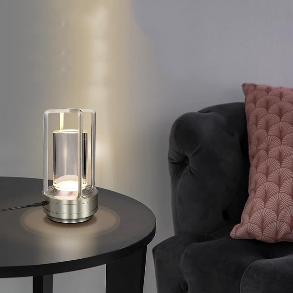 LAMPADA A LED DA TAVOLO 3 WATT LANTERNA LUME RICARICABILE TOUCH DIMMERABILE CCT D37-3C - 17