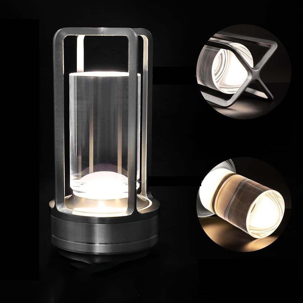 LAMPADA A LED DA TAVOLO 3 WATT LANTERNA LUME RICARICABILE TOUCH DIMMERABILE CCT D37-3C - 20