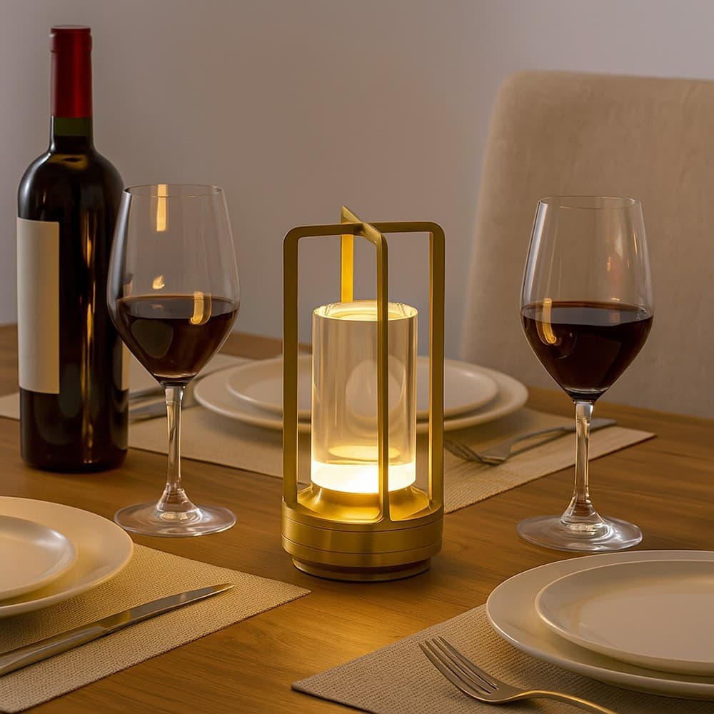 LAMPADA A LED DA TAVOLO 3 WATT LANTERNA LUME RICARICABILE TOUCH DIMMERABILE CCT D37-3C - 6