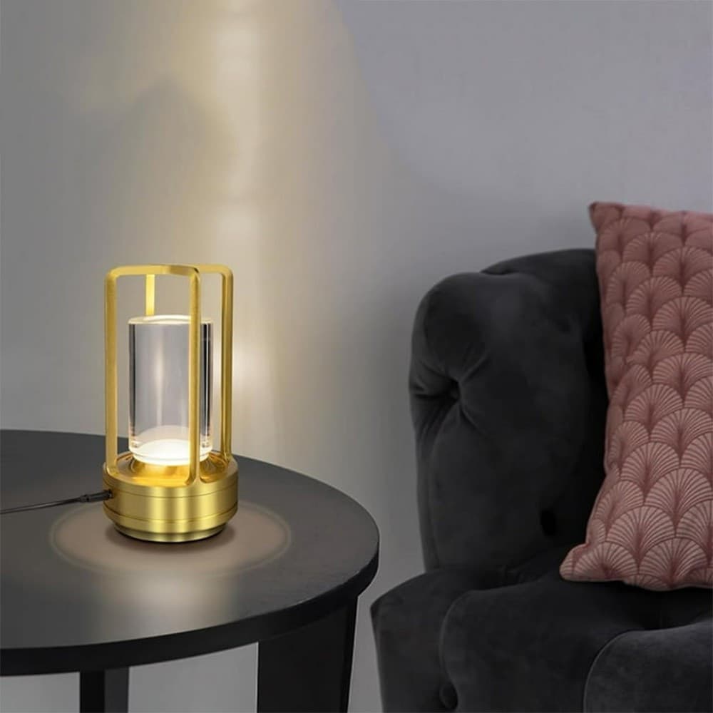 LAMPADA A LED DA TAVOLO 3 WATT LANTERNA LUME RICARICABILE TOUCH DIMMERABILE CCT D37-3C - 8