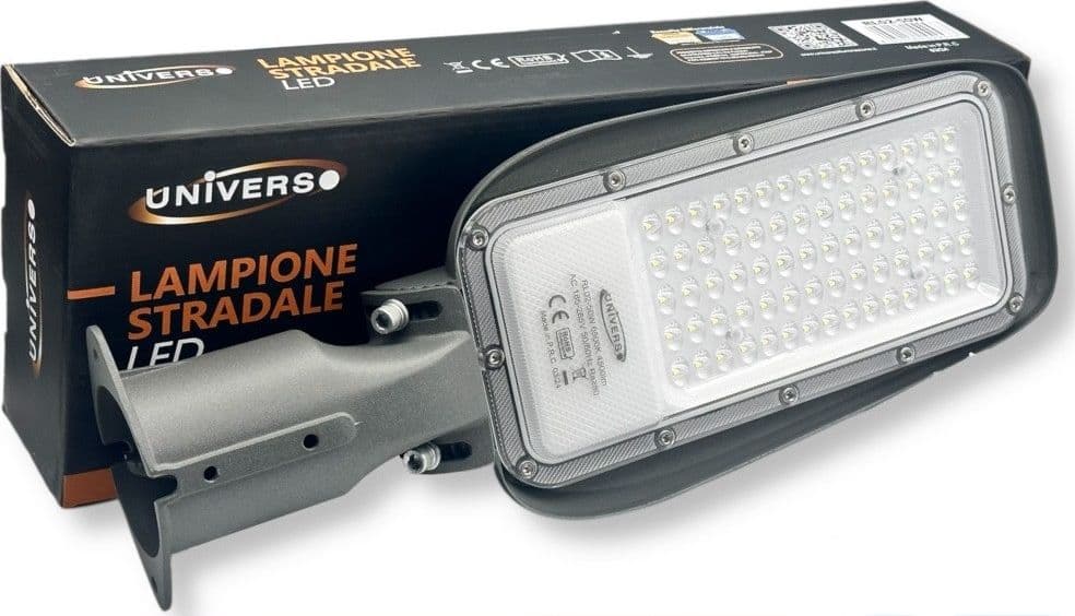 PROIETTORE FARO ARMATURA STRADALE LED 50W CON SNODO DA ESTERNO IP65 LUCE 6500K RL02-50W - 9