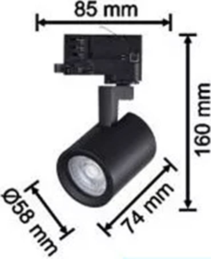 FARETTO LAMPADA PORTAFARETTO PER BINARIO TRIFASE DIREZIONABILE ATTACCO GU10 IP20 TR8801 - 8