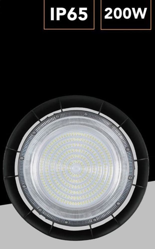 FARETTO LED UFO LAMPADA A SOSPENSIONE 200W 22000LM IP65 LUCE FREDDA 6500K HE-200W-F - 4