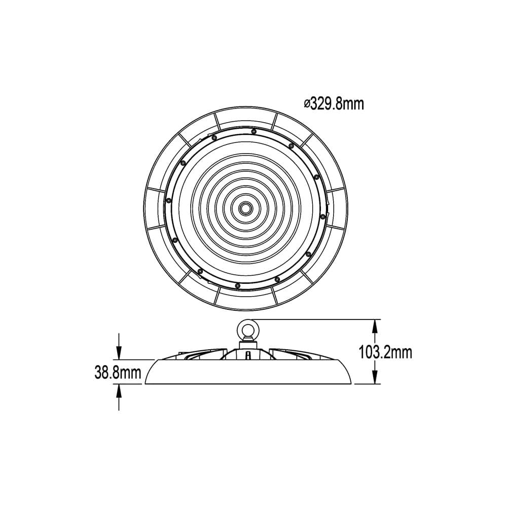 FARETTO LED UFO LAMPADA A SOSPENSIONE 200W 22000LM IP65 LUCE FREDDA 6500K HE-200W-F - 5