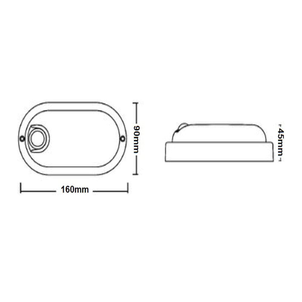PLAFONIERA LED PER ESTERNO CON SENSORE DI MOVIMENTO 9W LUCE 6500K TONDA OVALE IP56 SEN-9F - 12