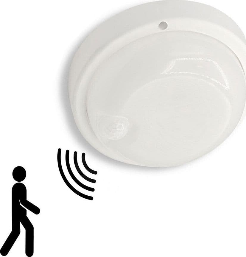 PLAFONIERA LED PER ESTERNO CON SENSORE DI MOVIMENTO 9W LUCE 6500K TONDA OVALE IP56 SEN-9F - 5