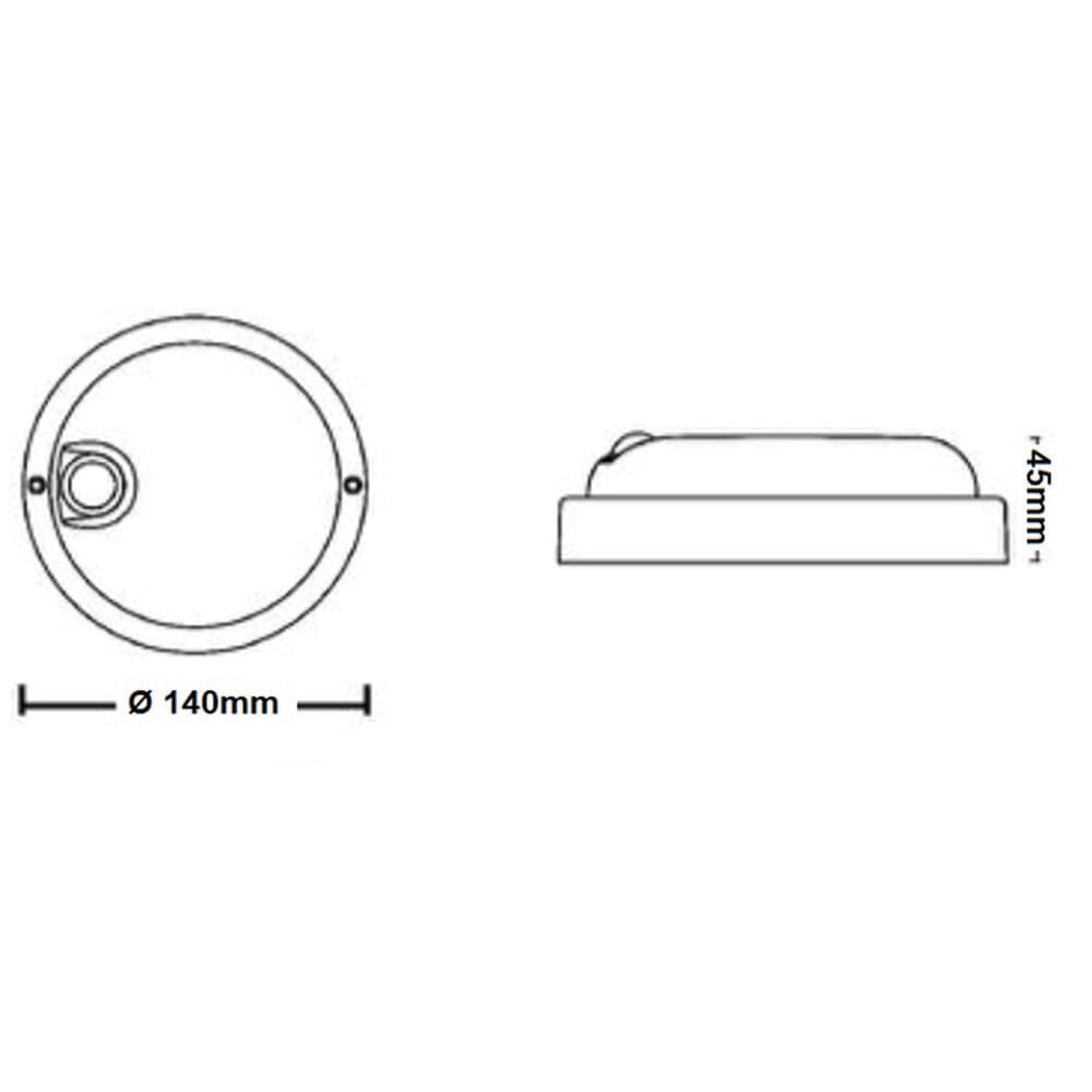 PLAFONIERA LED PER ESTERNO CON SENSORE DI MOVIMENTO 9W LUCE 6500K TONDA OVALE IP56 SEN-9F - 7
