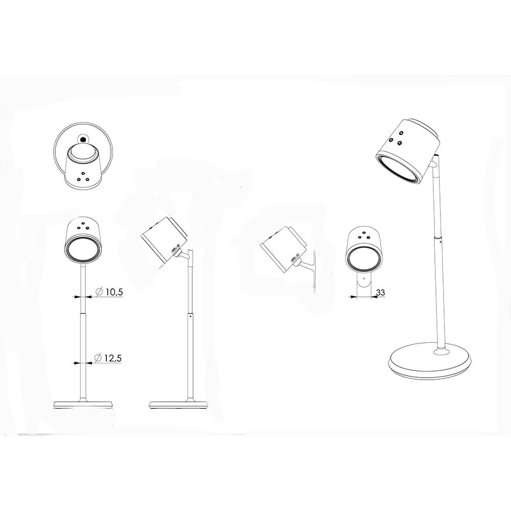 LAMPADA DOPPIO USO SCRIVANIA APPLIQUE A LED 6W TOUCH DIMMERABILE 3 COLORAZIONI BL-1005 - 22