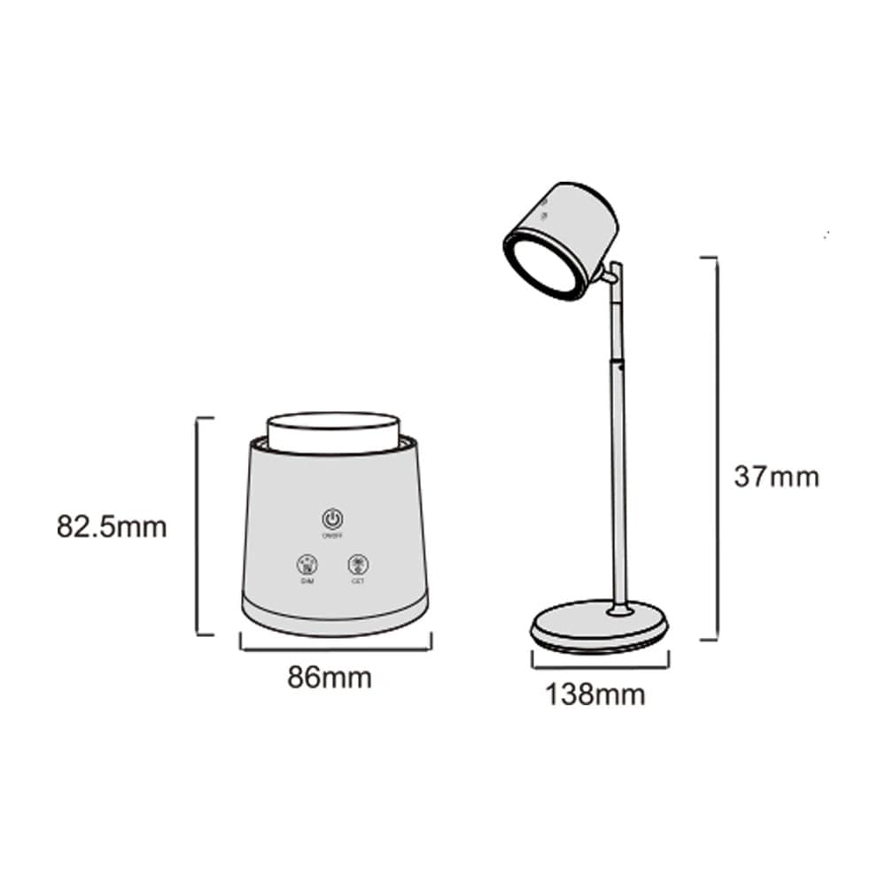 LAMPADA DOPPIO USO SCRIVANIA APPLIQUE A LED 6W TOUCH DIMMERABILE 3 COLORAZIONI BL-1005 - 20