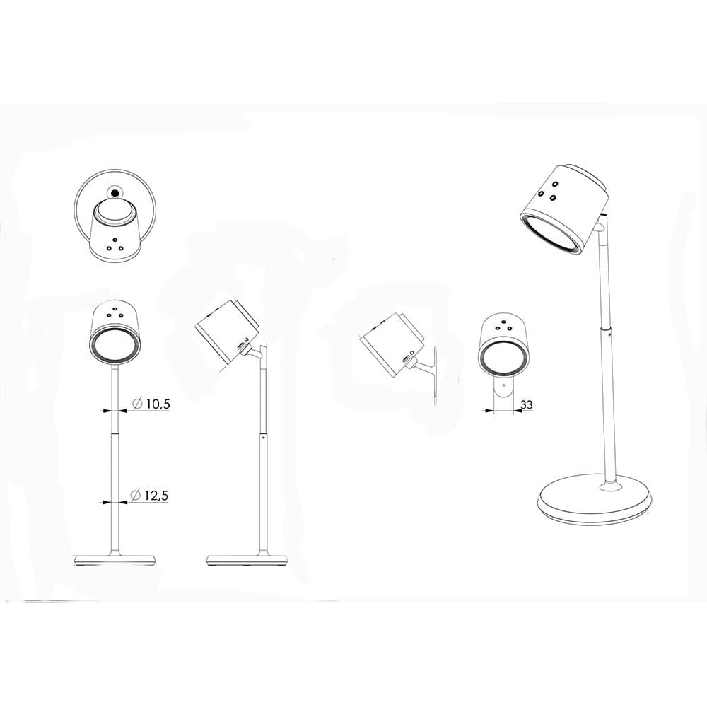 LAMPADA DOPPIO USO SCRIVANIA APPLIQUE A LED 6W TOUCH DIMMERABILE 3 COLORAZIONI BL-1005 - 21
