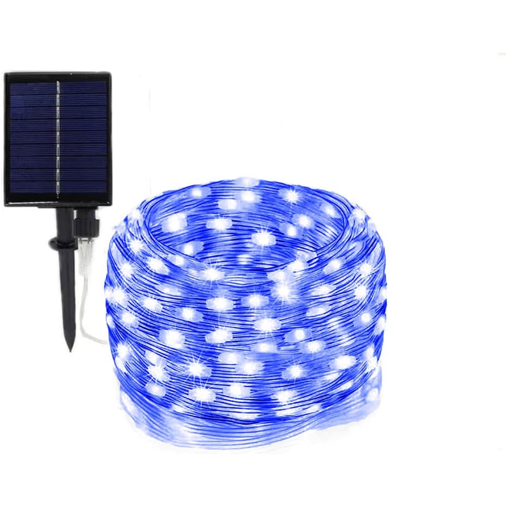 STRISCIA LUMINOSA LED 30 MT CON PANNELLO SOLARE PICCHETTO CATENA LUCE DECORAZIONI KYP-30 - 10