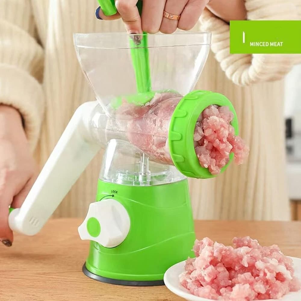 TRITATUTTO MANUALE MACININO PORTATILE A MANOVELLA IN ACCIAIO PER CARNE MANZO PESCE MAIALE - 9