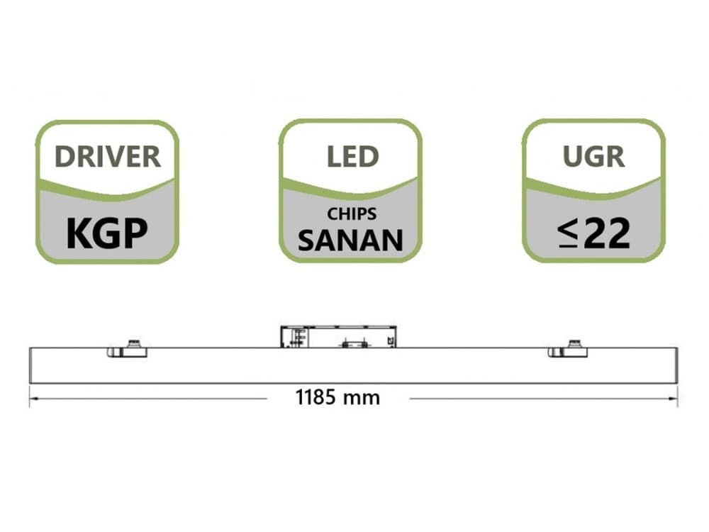 PLAFONIERA LAMPADA BARRA LINEARE LED PER BINARIO TRIFASE 40W CCT 3IN1 110° IP20 DL36120-3C - 9