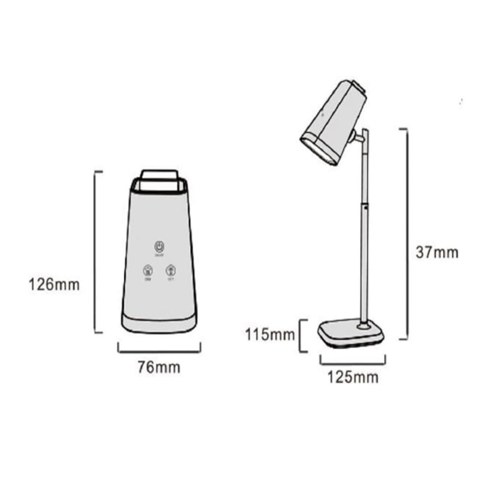 LAMPADA 2 IN 1 RICARICABILE SCRIVANIA APPLIQUE A LED 6W TOUCH DIMMERABILE CCT BL-1008 - 16